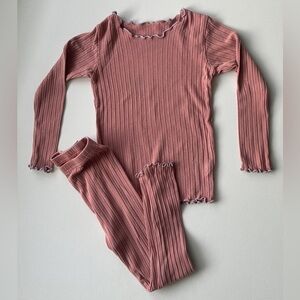 Vaenait Baby girl’s 2 pieces pink long sleeve sleepwear pajamas.  Size 3T.